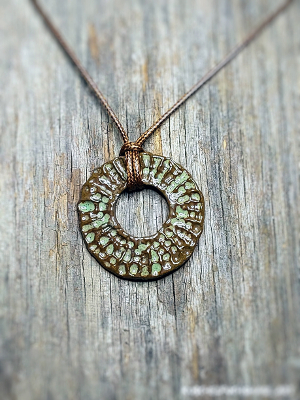 Anhänger 0010 - Erdkreis - zartgrün braun