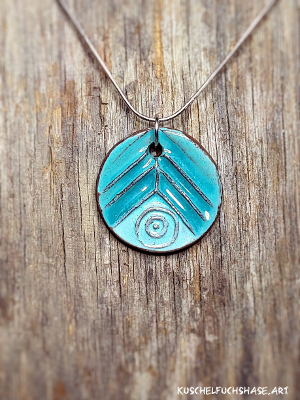 Anhänger 0031- Fjörd/Feder - hellblau/türkis