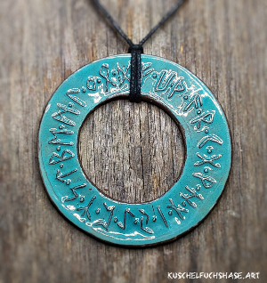 Anhänger 0040 - Runenkreis - türkisblau